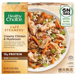 Healthy Choice Café Steamers Creamy Chicken & Mushroom, Frozen Meal, 9.25 oz. Bowl