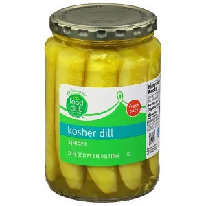 Food Club Pickles, Kosher Dill, Spears, Fresh Pack 24 fl oz
