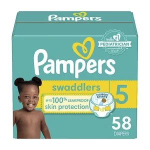 PAMPERS SWADDLERS DIAPERS SIZE 5