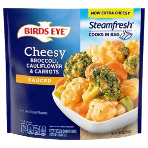 Birds Eye Steamfresh Sauced Cheesy Broccoli, Cauliflower & Carrots, Frozen Vegetables, 10.8 oz. Bag