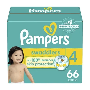 PAMPERS SWADDLERS DIAPERS, 4 (22-37 LB), SUPER PACK