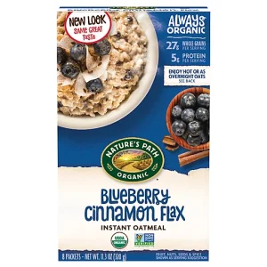 NATURES PATH ORGANIC INSTANT OATMEAL, BLUEBERRY CINNAMON FLAX