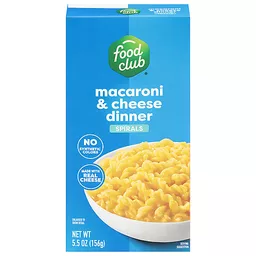 Food Club Spirals Macaroni & Cheese Dinner 5.5 oz
