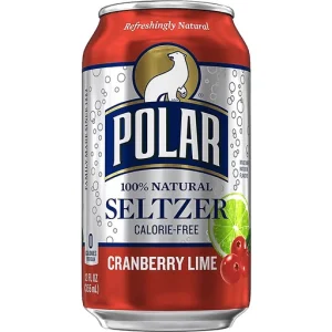 POLAR CRANBERRY LIME SELTZER WATER