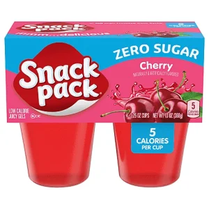 Snack Pack Zero Sugar Cherry Flavored Low Calorie Juicy Gels Cups, 3.25 oz., 4-Count