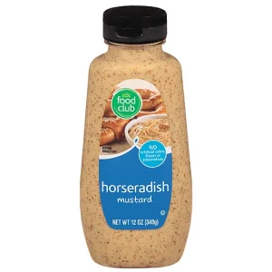 Food Club Mustard, Horseradish 12 oz