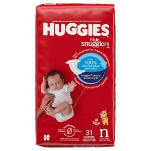 Huggies Little Snugglers Baby Diapers, Size Newborn (up to 10 lbs), 31 Ct