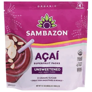 Sambazon Acai Superfruit Packs, Pure Unsweetened, Pure Acai Berry 4 ea