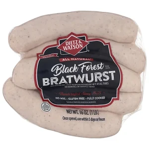 Dietz & Watson Bratwurst, Black Forest 16 oz