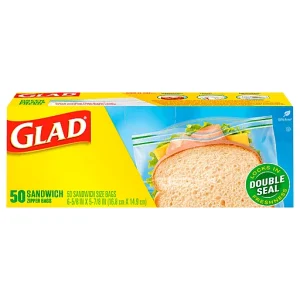 Glad Zipper Bags, Sandwich 50 ea