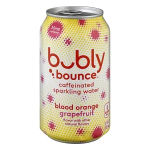 BUBLY BOUNCE CAFFEINATED SPARKLING WATER BLOOD ORANGE GRAPEFRUIT FLAVOR