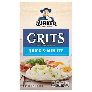 Quaker Quick-5 Minute Grits Enriched White Hominy Corn 36.8 Oz